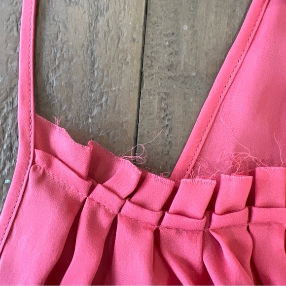 RAMY BROOK Olivia Pleated SILK Swing Tank Top Casual Rose SPICY BLUSH Medium NWT - Picture 5 of 13